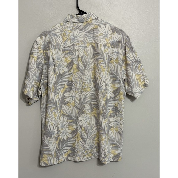 Tommy Bahama Mens Medium Silk Blend Floral Short Sleeve Hawaiian Button Up Shirt - Picture 3 of 5